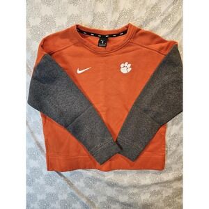 Nike‎ Clemson Tigers Crewneck Sweatshirt Pullover Orange Gray Medium